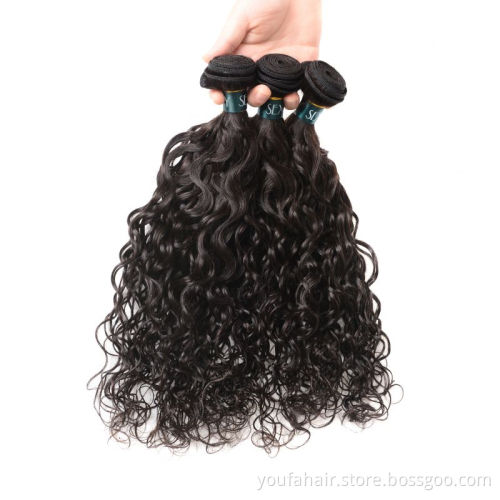 100% Brazilian Curly Raw Human Hair Weave Bundle Indian Water Wave Virgin Hair Bundles Real Mink Malaysian Hair Extension Vendor